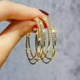 thumbnail image 2 of K-KED Fashion Big Hoop Earrings Silver/Gold Women Lady Large Hoops Earrings Jewelry-Gold #2, 2 of 6