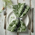 thumbnail image 6 of Vargottam Luxury Green Cotton Canvas Napkins - Set of 12, 20-Inch Leaves Print, Premium Thick Cloth Napkins for Elegant Dining & Special Occasions - Soft, Absorbent & Machine Washable, 6 of 7