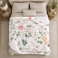 thumbnail image 4 of Printed Flannel Throw Blanket with Vintage Blush Pink Rose Garden Botanical Floral, 4 of 7