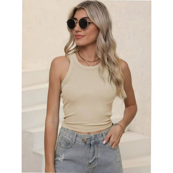 Ribbed Tank Tops for Women, Slim Knit Basic Summer Tops for Women Going Out Tops