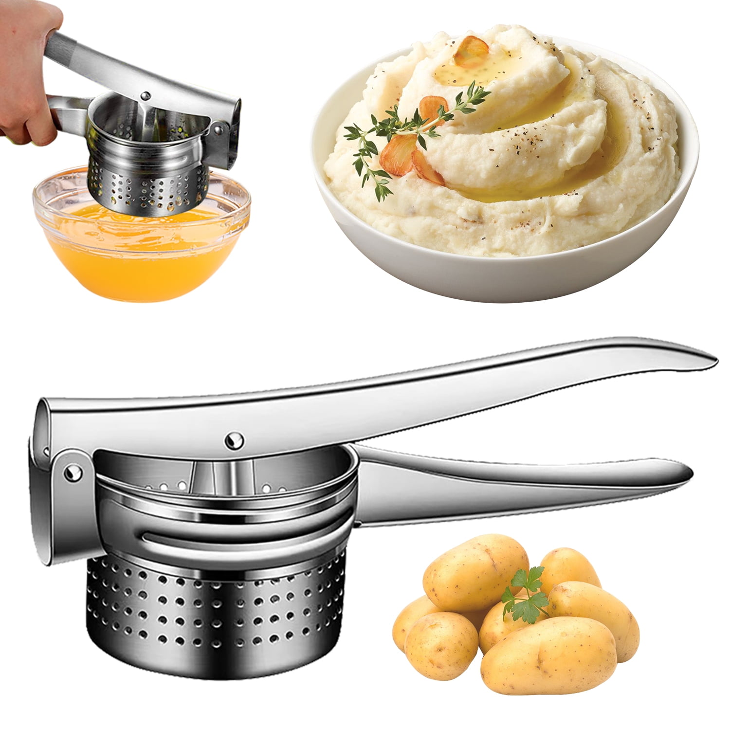 Potato Ricer, Large 15oz Potato Ricer, Heavy Duty Stainless Steel