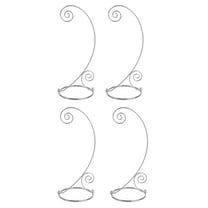 Creative Hobbies 10 Inch Tall Silver Plated Ornament Display Hanger Stands for Hanging Christmas Ornaments, Glass Terrariums, Etc - 4 Pack