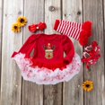thumbnail image 2 of SILVERCELL 0-18M Baby Girls Christmas Outfits Clothes Newborn My First Christmas Romper Tutu Dress Headband Leg Warmer Shoes Xmas Toddler 4Pcs Clothing, 2 of 8