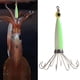 thumbnail image 2 of Señuelo de pesca con plantilla de calamar, anzuelo duro para barco de mar, pulpo (verde luminoso, 10 garras), 2 of 2