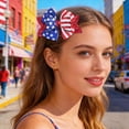thumbnail image 2 of TOWED22 4th of July Bow Hair Clips Glitter Independence Day Hair Bow Clip Patriotic Red White Blue Bows,Hair Accessories for Parties(Dark Blue), 2 of 7
