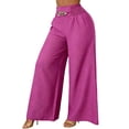 thumbnail image 2 of Palazzo Pants for Women 2026 Trendy Elastic High Waist Wide Leg Flowy Casual Loose Dressy Pants Vintage Trousers, 2 of 9