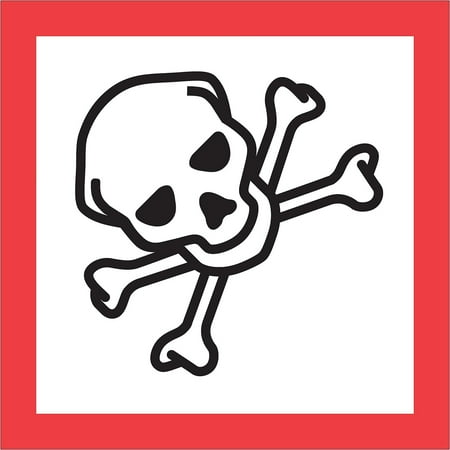 UPC: 0848109008813 | Tape Logic Pictogram Labels Skull and Crossbones 1 x 1 Black/Red/White 500/Rol DL4148