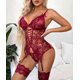 thumbnail image 2 of Conjunto de lencería sexy para mujer con liguero, body de encaje y braguita., 2 of 4