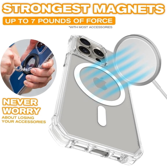 MHAWBL-for iPhone 15 Pro MagSafe Case with Screen Protector [MagCase] iPhone 15 Pro Case MagSafe, Military Grade Drop Protection, Ultra-Strong Magnets, Anti-Scratch