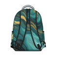 thumbnail image 3 of Teal Gold Marble Backpack for School,Cute School Bag,Schoolbag with Adjustable Shoulder Straps & Padded Back,15.3"x11"x7.1".﻿, 3 of 6