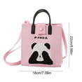thumbnail image 3 of Women Canvas Tote Bag, Cute Panda Handbags, Casual Shoulder Work Bag for Shopping Travel Work (1PC, Pink), 3 of 9
