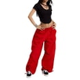 thumbnail image 3 of Women'S Baggy Jeans Wide Leg Denim Pants Hip Hop Relaxed Y2k Jeans Red XL, 3 of 9