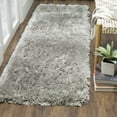 thumbnail image 3 of SAFAVIEH Polar Abbot Solid Shag Runner Rug, Silver, 2'3" x 12', 3 of 9