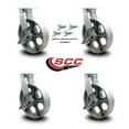 thumbnail image 2 of 10 Inch Heavy Duty Semi Steel Cast Iron Caster Set with Brake and Swivel Lock, 2 of 2