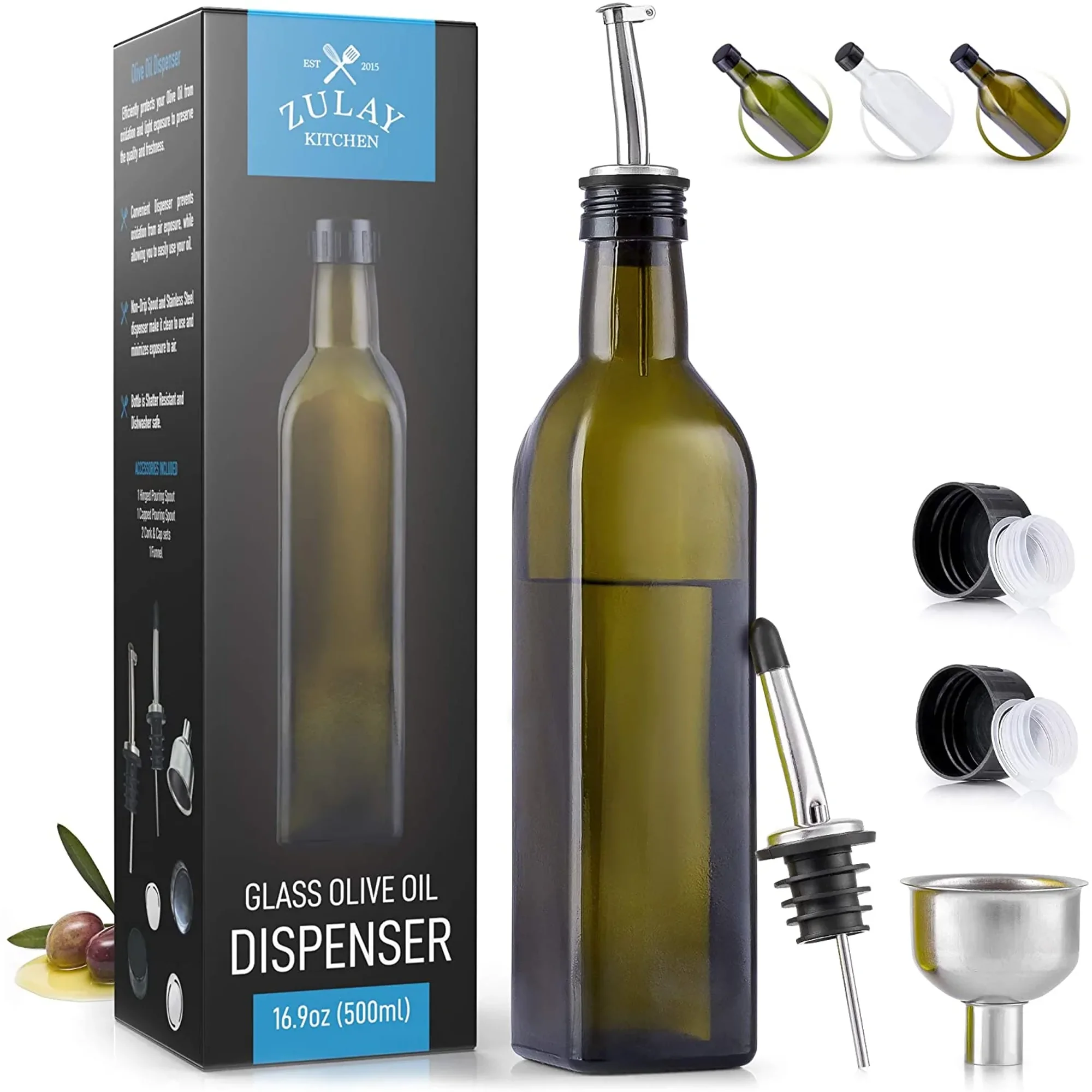 KITLAB Oil Dispenser Bottle, 17oz Olive Oil Dispenser Oil Sprayer, Clear  Glass Refillable Oil and Vi…See more KITLAB Oil Dispenser Bottle, 17oz  Olive