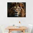thumbnail image 2 of Nawypu Large Lion Canvas Wall Art, lion king with crown Black Gold, Wall Decor Africa wild animals, Prints Pictures for Man Living Room Bedroom Bathroom Home Decor Ready to Hang, Framed, Print, 2 of 6