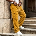 thumbnail image 3 of Baggy Sweatpants Men Wide Leg Joggers with Pockets 2 in 1 Design Corduroy 4 Deep Pockets Drawstring Waist Y2K Loungewear Gym Workout, 3 of 7