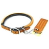 Circle T Oak Tanned Leather Round Dog Collar Tan