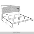 thumbnail image 5 of CraftPorch  2 Piece Bedroom Bench Set Transitional Button Tufted Bed Charcoal Grey - King, 5 of 5