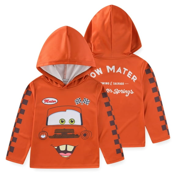 Disney Cars Tow Mater Long Sleeve Hooded Shirt (Boys), Sizes 3T-8