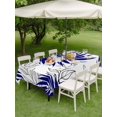 thumbnail image 3 of Outdoor Tablecloth with Umbrella Hole and Zipper, Blue Leaves Rectangle Table Cloth 60x84 Inch Waterproof Tablecloth, Abstract Modern Geometric Lines Simple Art Picnic Table Cover for Patio Camping, 3 of 7