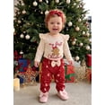 thumbnail image 6 of Loicainy Infant Baby Girl Christmas Outfit 3 6 12 18 Months Long Sleeve Embroidery Romper Pants Headband Clothes Set, 6 of 9