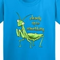 thumbnail image 4 of Inktastic Praying Mantis Clearly Up to Something Youth T-Shirt, 4 of 5