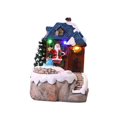 thumbnail image 4 of Christmas Musical Box Snow House Figurine LED Lighted Plays 8 Songs for Holiday Desktop Fireplace Decor, 4 of 9