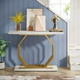 thumbnail image 4 of Tribesigns Gold Console Table, Faux Marble Entryway Table Narrow Sofa Table, 40 Inch Modern Entrance Table for Living Room, 4 of 7