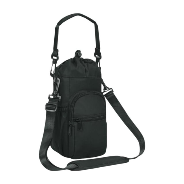 Bolso de botella de agua de botella de agua con correa ajustable de bolsillo con cremallera para correr en bicicleta de escalada viajar al aire libre Negro