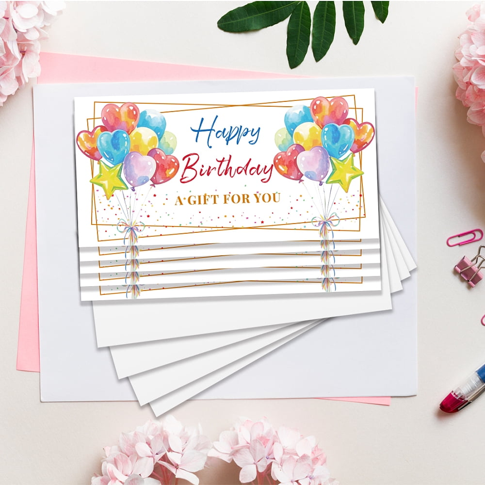 Paper Gift Card Invitation Cards for Birthday Wedding Party Rectangle Balloon 170x85mm 40pcs/set