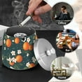 thumbnail image 4 of Yayeee Ashtray with Lid for Cigarette Smokeless Stainless Steel Home Ash Holder, Blue Floral Oranges, 4 of 7