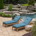 thumbnail image 4 of ARDEN Outdoor Plush Modern Tufted Chaise Cushion, 76 x 22, Water Repellent, Fade Resistant, Tufted Cushion for Chaise Lounger, French Blue Texture, 4 of 8