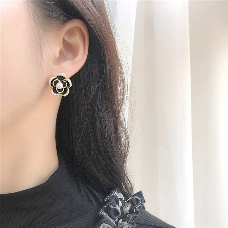 Chanel 2019 Crystal & Pearl Embellished Oversized 'CC' Earrings 19K