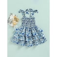 thumbnail image 2 of hirigin Toddler Girl Sleeveless Dress, Floral Printed Tie Up Multi-Layers Pleated Sweet Sling Dress, Casual Simple One-Piece Clothes, 2 of 8