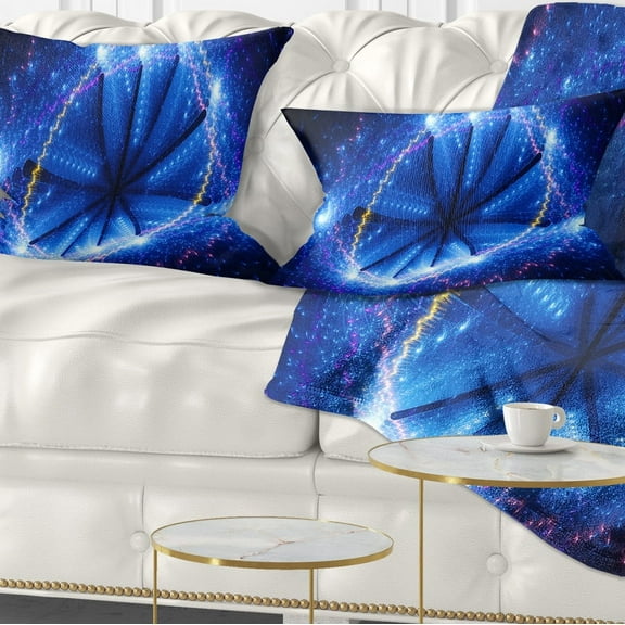 Designart Blue Star Clusters - Abstract Throw Pillow - 12x20