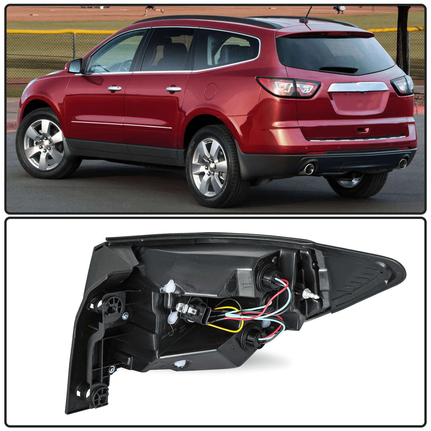 Titans Motors Tail Light for 2013-2017 Chevrolet Traverse Driver Side Left Outer Lamp Assembly with Bulbs