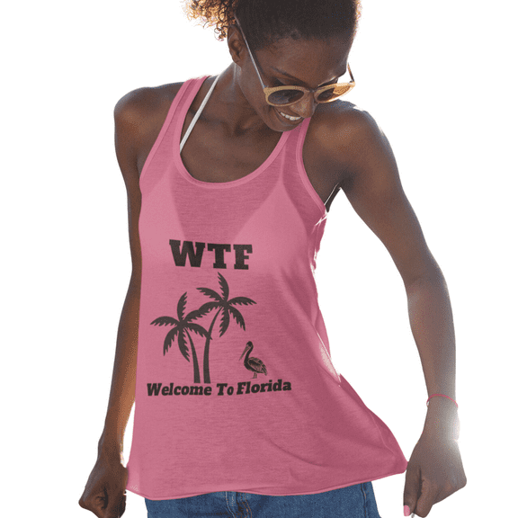 The Welcome To Florida Palms And Pelican Women's Ideal Racerback Tank Top