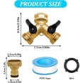 thumbnail image 2 of Divisor de 2 vías: distribuidor de agua en forma de Y para conectar dos mangueras de entrada, divisor de agua de 1/2" y 3/4" para grifos de jardín, césped, flujo de agua ajustable y bloqueable., 2 of 5