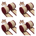 thumbnail image 1 of 8X Cintas de Borde con Alambre Navidad Cinta Artesanal de Tela de Arpillera Enrollar Rollos de Cinta con Borde Una Cuadros Rojo, 1 of 7