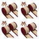 thumbnail image 1 of 8X Cintas de Borde con Alambre Navidad Cinta Artesanal de Tela de Arpillera Enrollar Rollos de Cinta con Borde Una Cuadros Rojo, 1 of 7