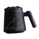 thumbnail image 5 of Taza de té de cerámica, taza de café, taza multifuncional para beber, taza de café, té, taza de agua Negro, 5 of 9