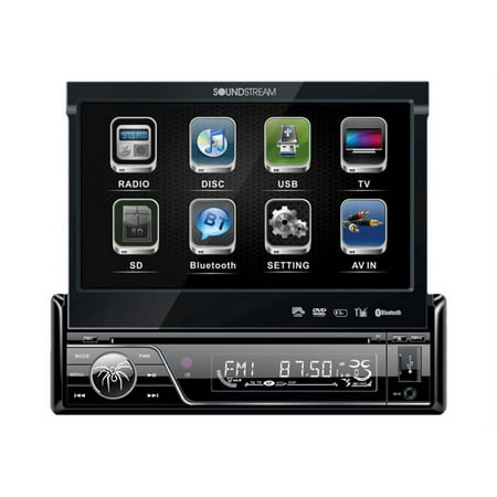 Soundstream - In-Dash CD/DVD/DM Receiver - Built-in Bluetooth with Detachable Faceplate - Black