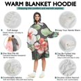 thumbnail image 5 of Wearable Oversized Blanket,Pioneer Flower Floral Print Pattern Wearable Blanket Hoodie for Adults,Cozy Hooded Blankets with Super Pockets,Super Warm Fuzzy Pullover for Women & Men, 5 of 6