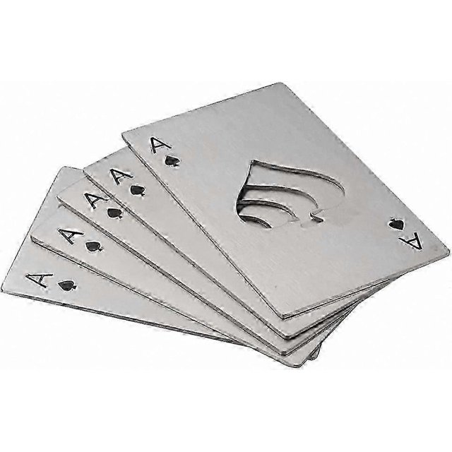 Stainless Steel Card Bottle Openers, 10 Pack Wallet-Sized Casino Style Opener