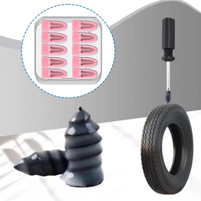 Clavos de goma para reparación de neumáticos, tapones de reparación de neumáticos, accesorio en espiral portátil y liviano para automóvil, bicicleta, 10 piezas S