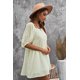 thumbnail image 2 of ABPHQTO Minivestido Babydoll con escote cuadrado y mangas abullonadas color albaricoque para mujer, 2 of 5