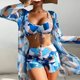 thumbnail image 5 of Trajes de baño estampados de verano, conjuntos de Tankini, traje de baño femenino con realce para ropa de playa, trajes de baño de tres piezas, traje de baño para piscina para mujer, 5 of 5