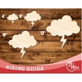 thumbnail image 3 of Unfinished Wood Lightning Cloud Shape 3" / 1/2", 3 of 3