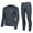 Black, variant on Men's Thin Thermal Underwear Set Performance Base Layer Wicking Active Long Johns Top & Bottom with Fly Black M